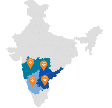 Map of India showing Medicover Hospital locations