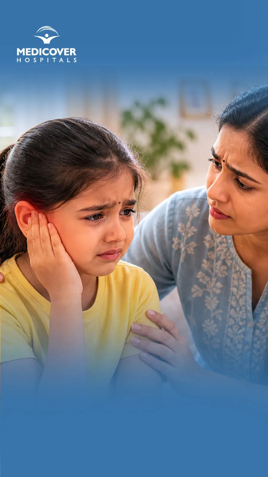 child showing signs of ear pain